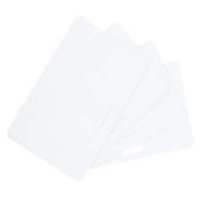 100 Pack Blank PVC Cards 20mil ID Cards with Horizontal Slot Punch White