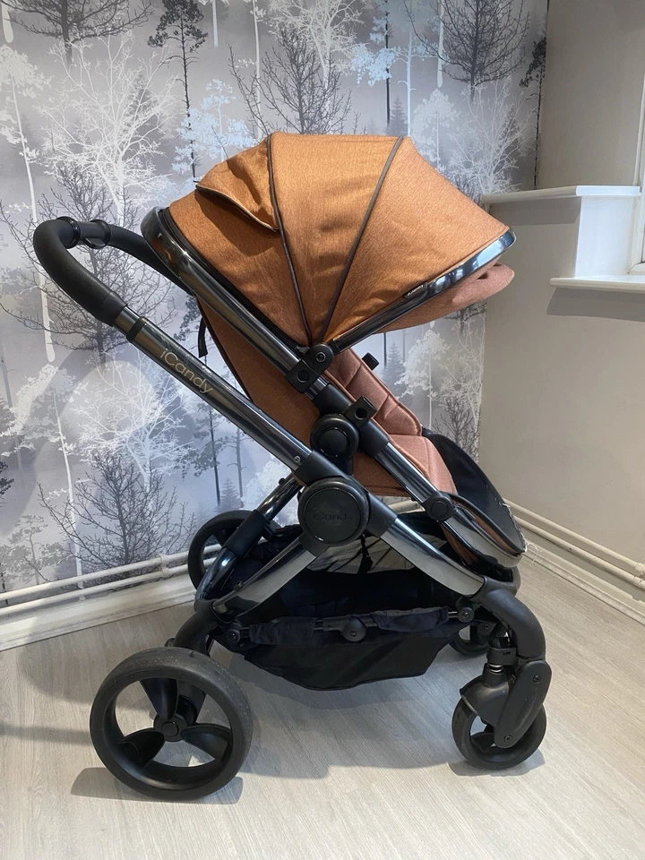 ICandy 🍑 Travel System 3 In 1  Stroller Black Terracotta Orange - Image 2 of 4