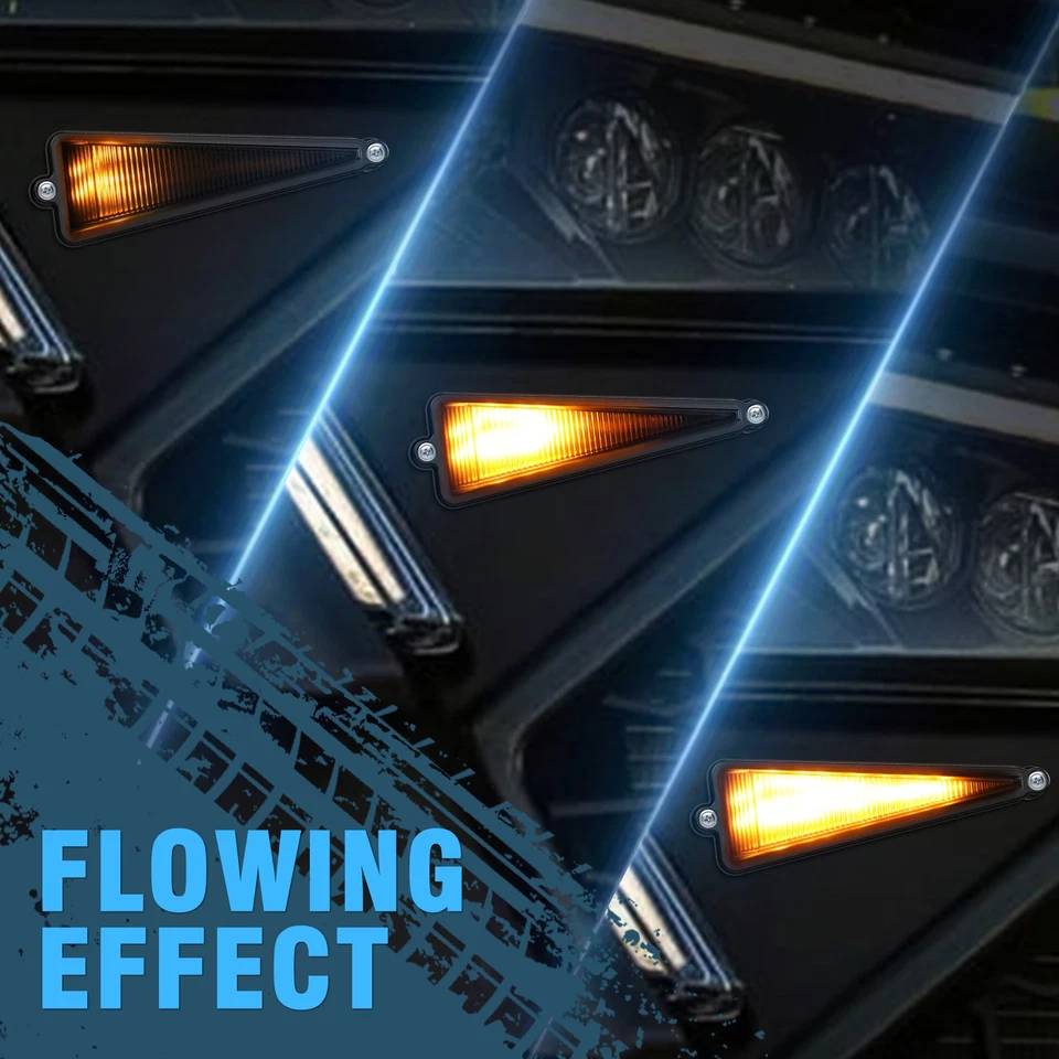 UTV Turn Signal Kit w/110D Horn, Triangle Flowing Street Legal ATV Blinker Kits - Image 4 of 4