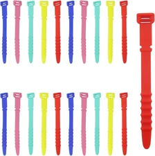 20 Pack Reusable Silicone Zip Ties, 4.37" Versatile Cable Management Straps Colo