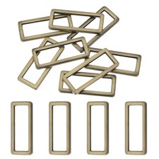8pcs 1-1/2inch Metal Flat Rectangle Ring Buckle, Brass