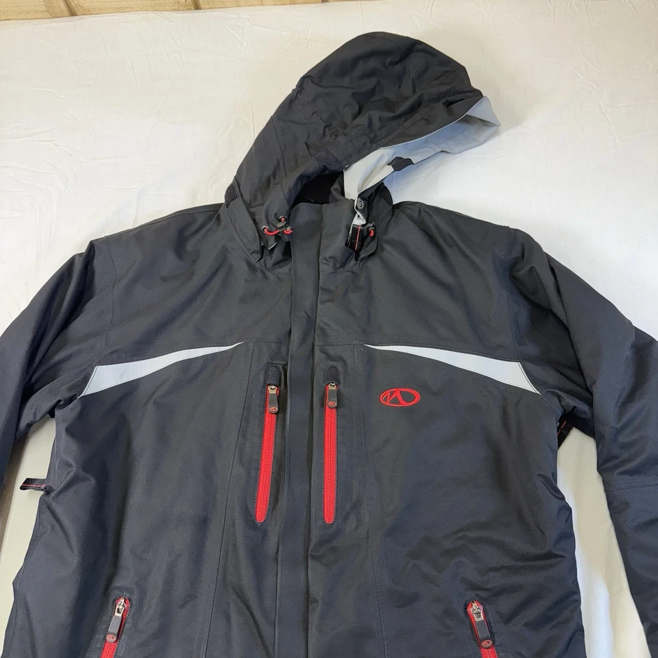 Marker адреналин куртка мужская L мягкая подкладка молнии открытый лыж пальто черный и красный - Изображение 2 из 4