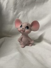 Vintage Kelvin's Japan Pink Porcelain Mouse Figurine 4 x 3