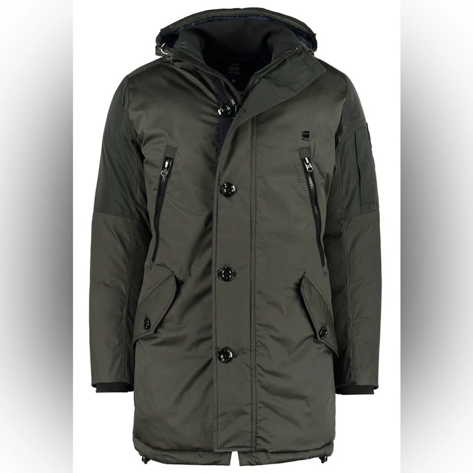 Chaqueta Parka G-Star RAW Whistler Con Capucha Verde Oliva Talla Hombre’s M Mediana Foto 4 de 4