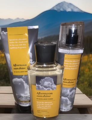 Bath & Body Works AFTERNOON SUNSHINE Body Mist/ Shower Gel/& Body Cream Set of 3