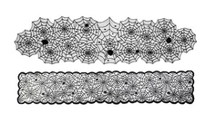 Halloween Lace Table Runner 2-Pack Black Table Linen Decoration 13"X72"（33X18...