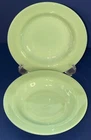 Vintage MCM Lot/2 Fire King Jadeite 9” Flat Rim Restaurant Ware Soup Bowls