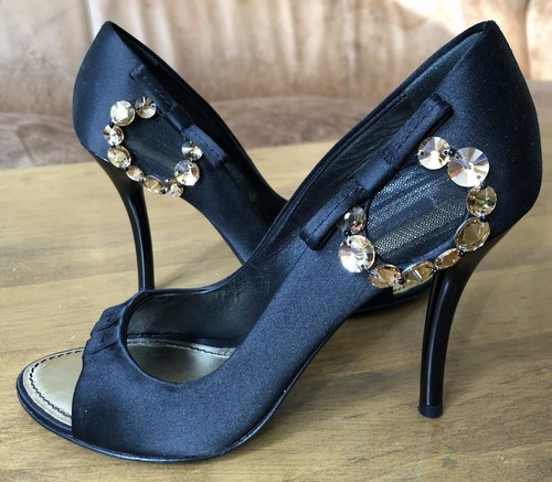 Louis Vuitton Black Open Toe Stiletto 