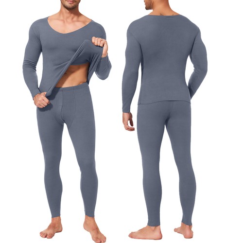 Men Fleece Lined Thermal Underwear Long Johns Top Bottom for Cold Weather US - Picture 11 of 42