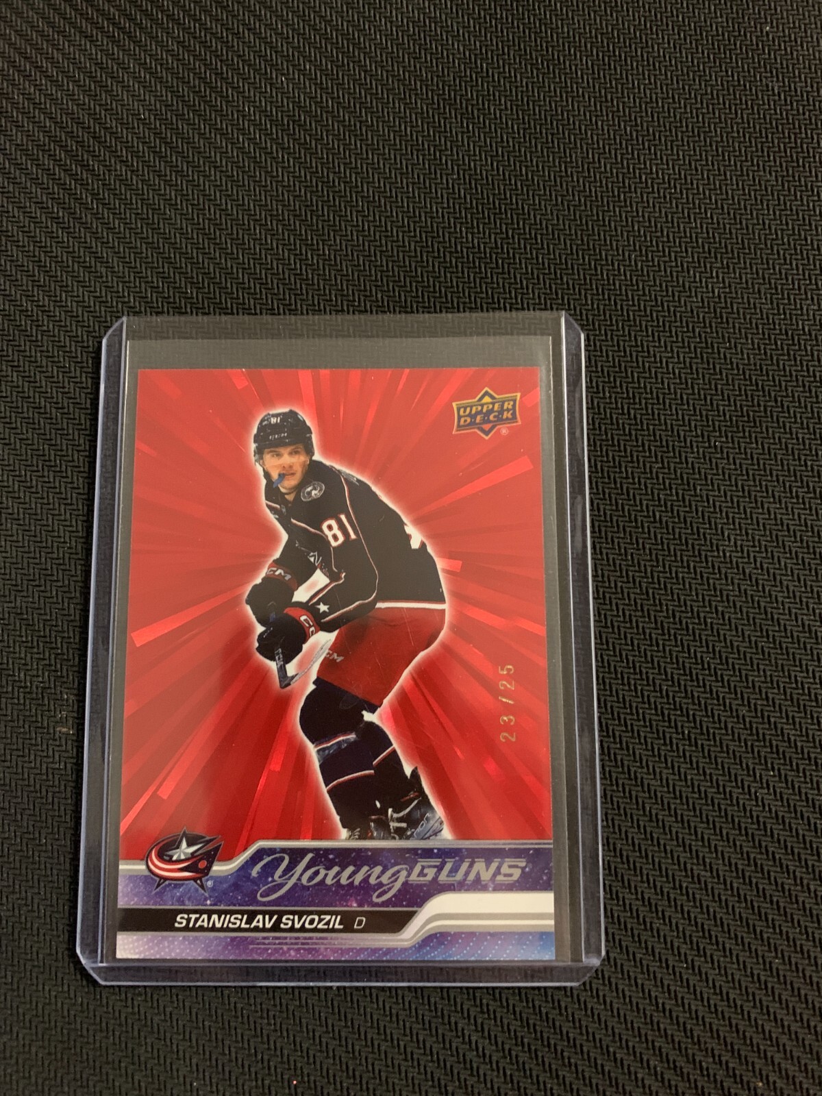 2023-24 Upper Deck Series 2 461 Stanislav Svozil Red Outburst Young Guns /25