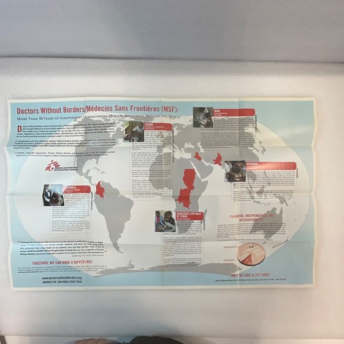 Doctors Without Boarders 2001 World Map Paper OldPaperMaps - Picture 12 of 18