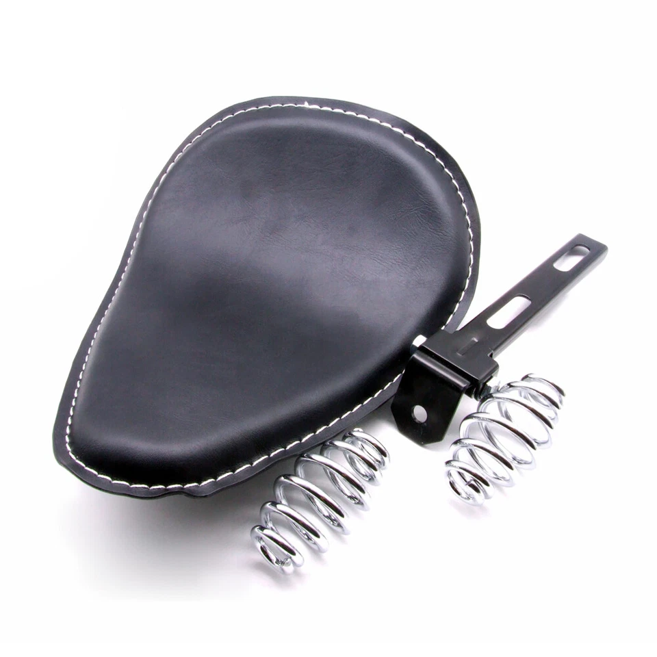 Asiento individual de resorte de motocicleta negro para Harley Sportster XL883 1200 Bobber Chopper Foto 3 de 4