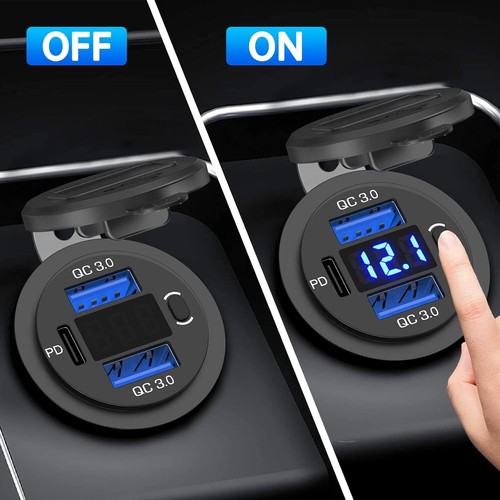 12V USB C Chargeur Port Chargeur Voiture Rapide PD & QC Prise pour Bateau RV Marine - Photo 4 sur 12