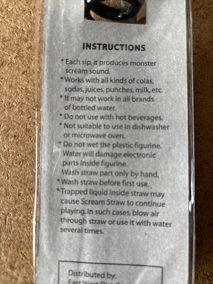 Vintage Scream Straw Twirl Black Sip And Hear The Monster Scream Halloween RARE - Image 4 of 4