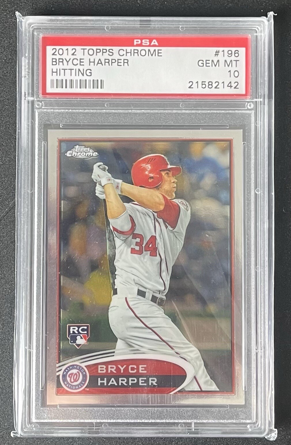 Bryce Harper 2012 Topps Chrome Batting #196 (RC) ROOKIE PSA 10 GEM MINT