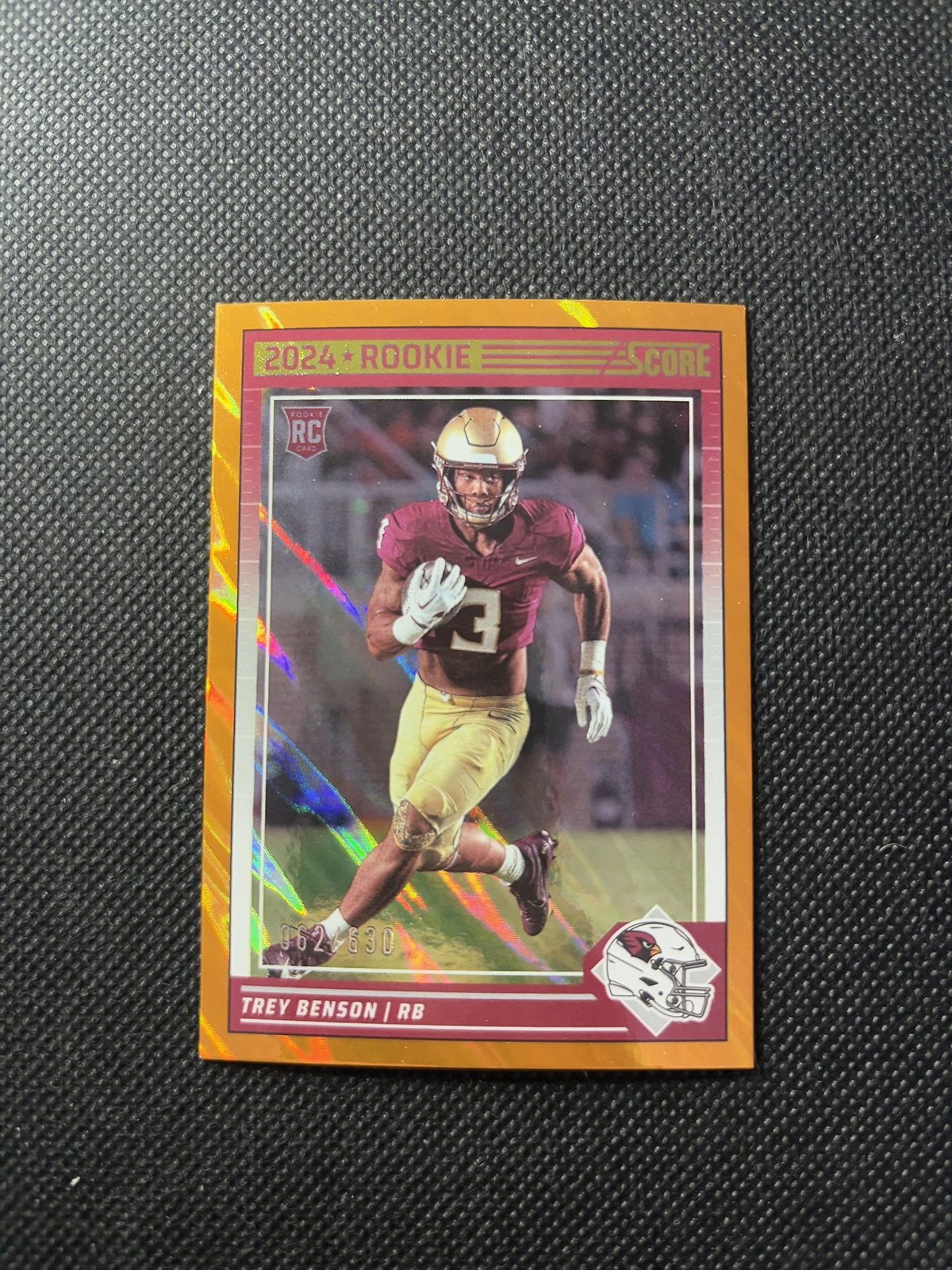 2024 Score #354 Trey Benson Lava #/630 Arizona Cardinals Rookie