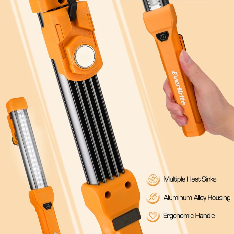 EverBrite 1000LM LED Work Light Rechargeable Work Light 4 Modes w/USB C Cable US - Image 4 of 4