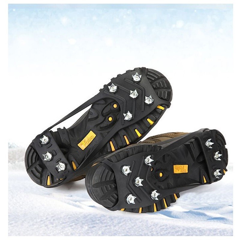 2 pares de pinzas de hielo para nieve crampones antideslizantes empuñaduras con picos tacos para zapatos de senderismo