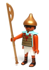 Playmobil Figure Egyptian Warrior Soldier Pyramid Tomb Guard Gold Helmet Halberd
