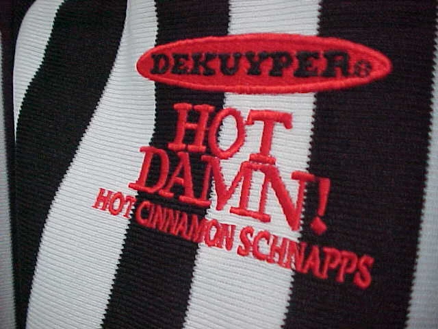 DEKUYPER Hot Damn Hot Cinnamon Schnapps Men Black White Pullover Shirt XL Venus - Image 2 of 3