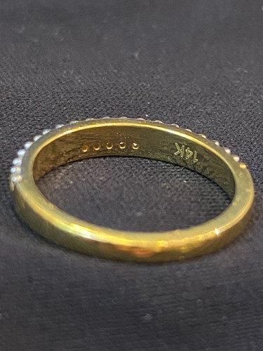 Pave 0,08 Cts Runde Brilliant Natürlich Diamanten Hochzeit Band Ring In 14K Gold - Bild 12 von 12