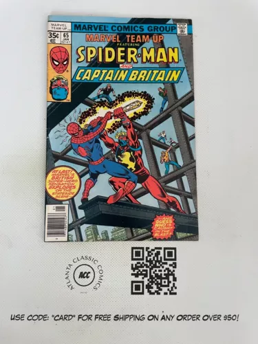 Marvel Team-Up #65 VF/NM Comic Book Spider-Man Captain Britain Appearance 10 TS1