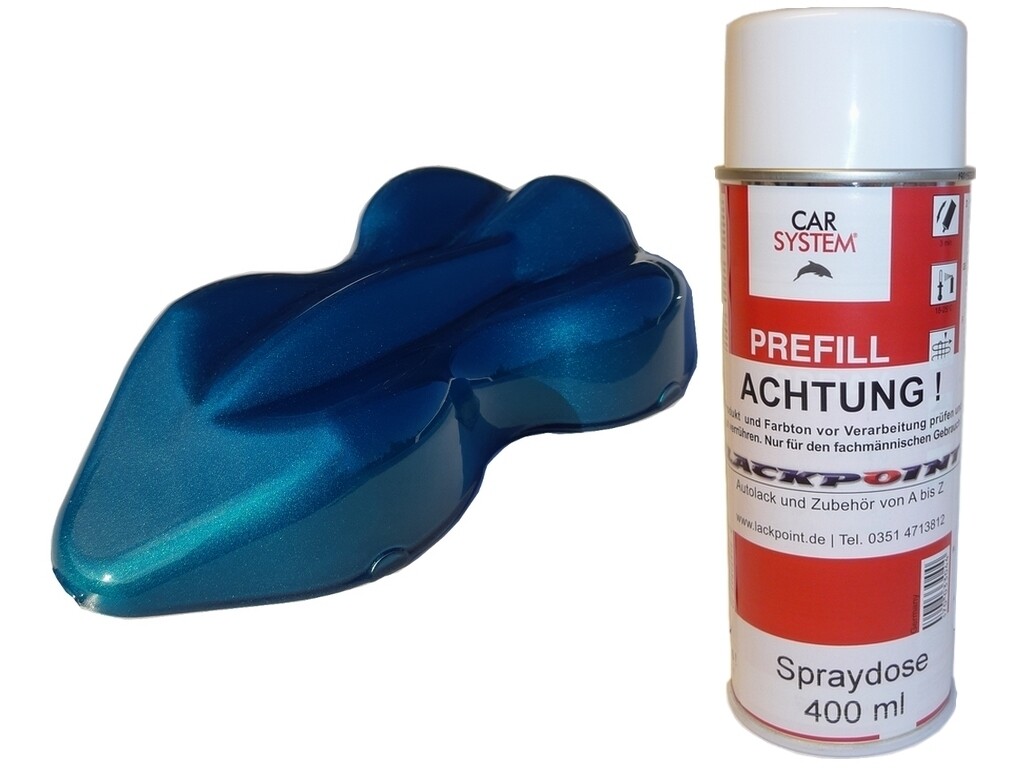 Spray Peinture 1K Couleur Turquoise Brillant VW LA6T 400ml - Autolack De Marque Lackpoint