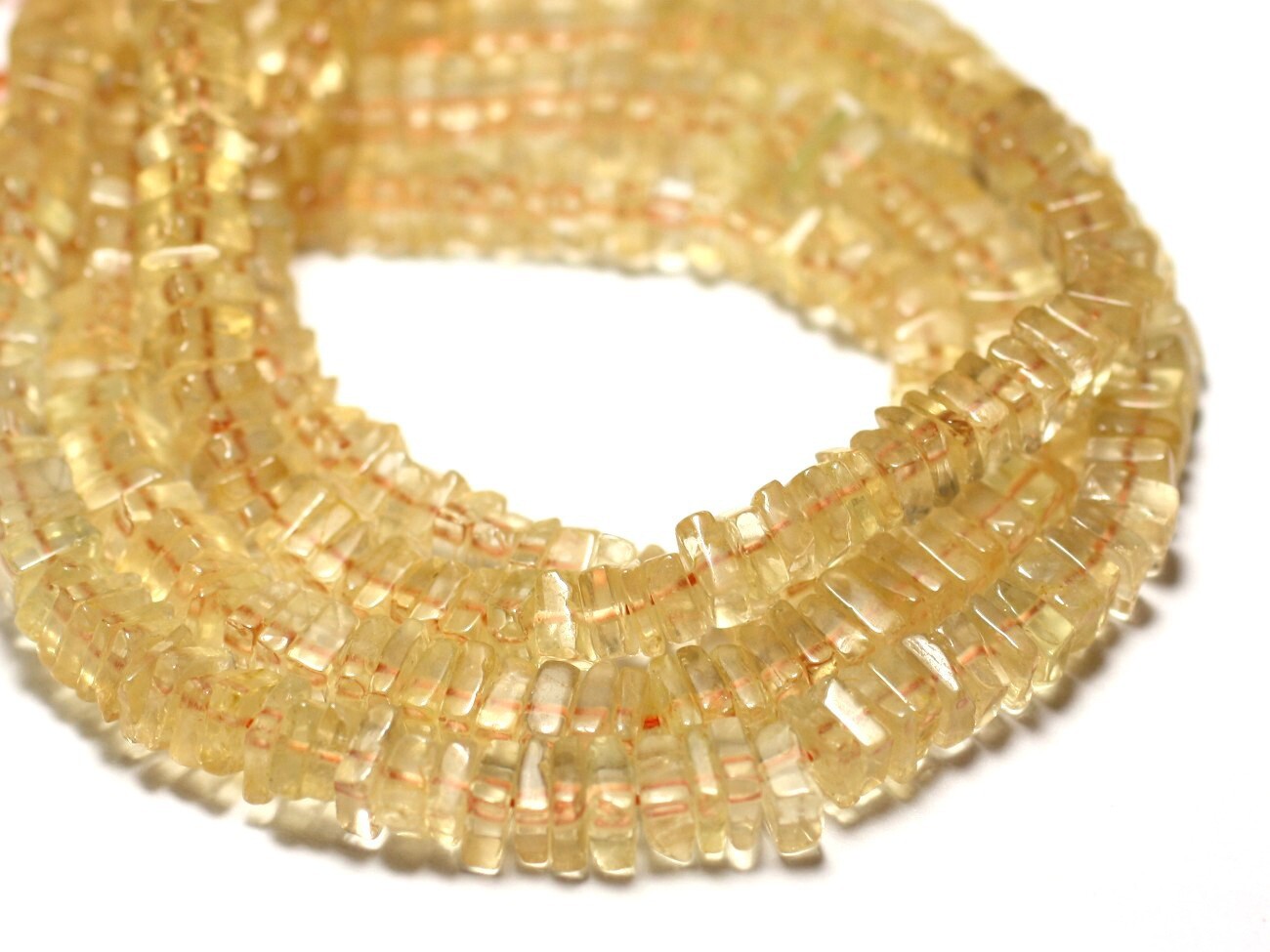 Perles de pierre citrine naturelle carrés Heishi 3-4mm pour loisirs créatifs