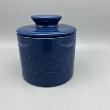 Sweese Navy Blue Ceramic Butter Bell Crock Keeper French Butter Dish w/ Lid