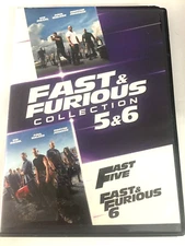Fast &The Furious Collection 5 & 6:   2 DVD Set Ships Same Day With Tracking