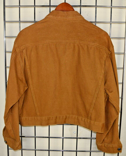 Vintage Guess Jean Jacket Size M/L 80s by Georges Marciano Cropped Burnt Caramel - Picture 2 of 14