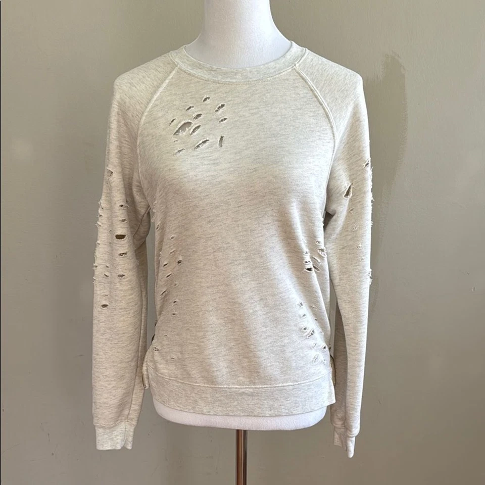 Sudadera Revolve Negra Orquídea Cremallera Lateral Cuello Redondo Gris Jaspeado Talla S Foto 2 de 4