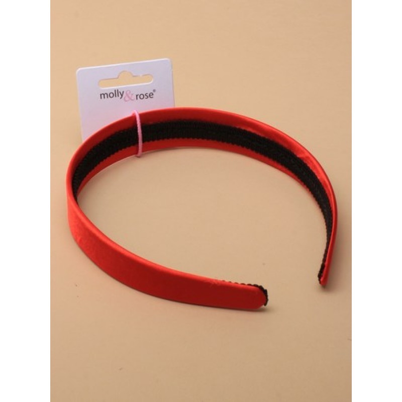 NEW 2.5cm Wide Red Satin Fabric Aliceband Headband Womens Fashion Hair UK