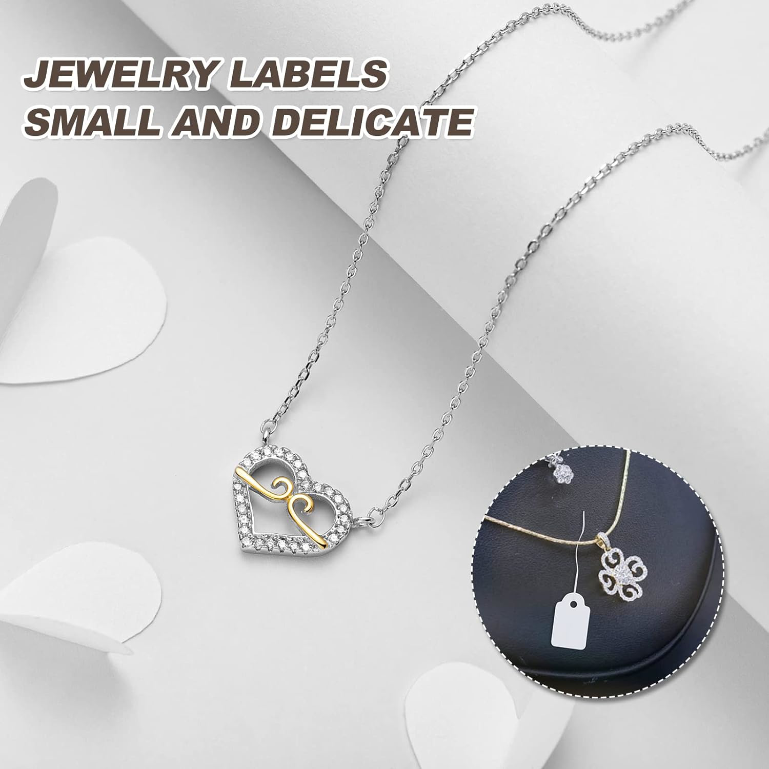 Price Tags, 500PCS Hang Strung Labels Tags with String 13 x 23mm Small