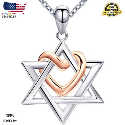 Star of David Necklace 925 Sterling Silver Star of David Necklace for Women