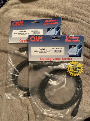 QVS CC1394B-06 6 ft. 6-Pin to 4-Pin Firewire Cable BRAND NEW. ( Qty . 1)