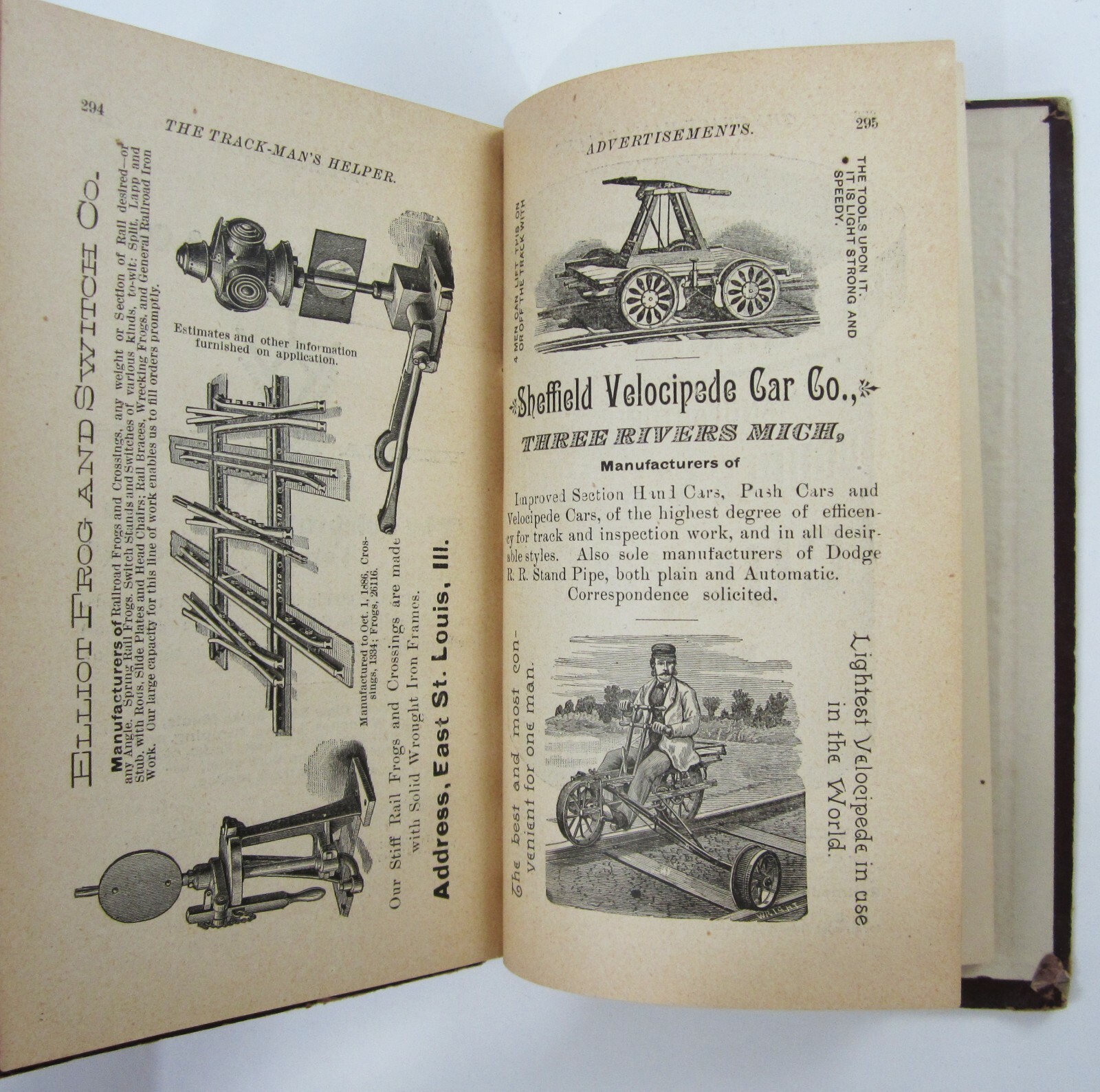 Antique Railroad Engineering Track Layout Trackman's Helper Kindelan 1st Ed 1888