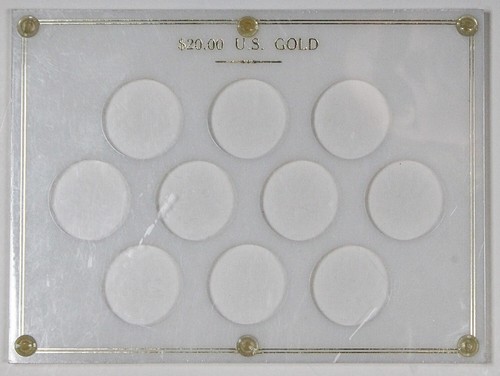 $20.00 U.S. Gold 10 Coin White Plastic Holder (Empty)