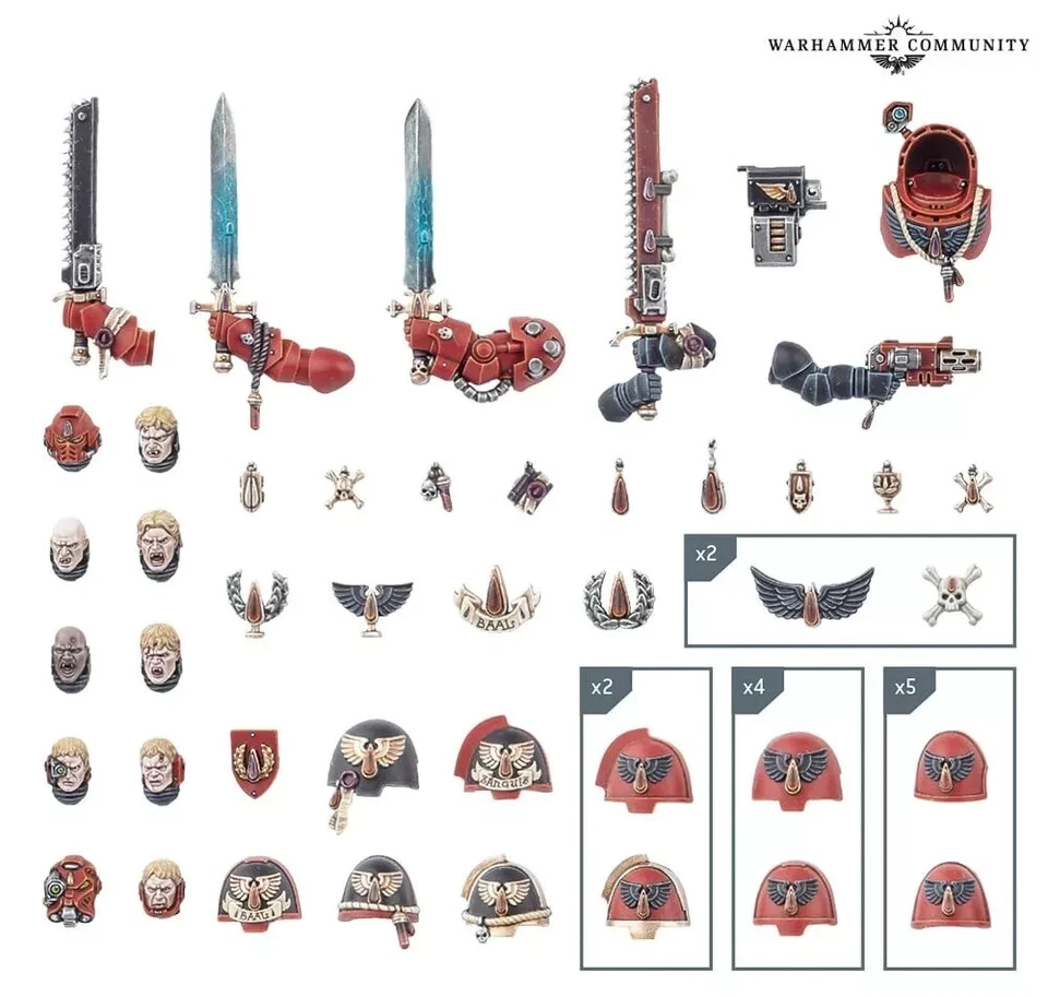 GAMES WORKSHOP Warhammer 40k Blood Angels Upgrades Kit Bits Space Marines 10th Bitz Blood Rage