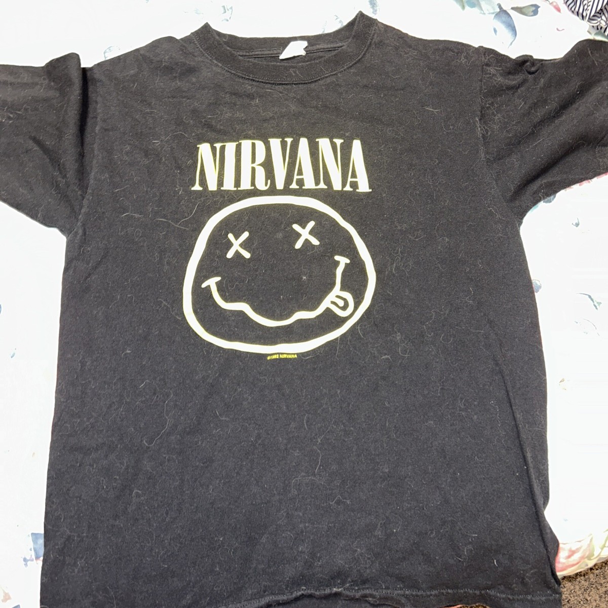 Old Vintage Nirvana Shirt 1992 Anvil Tag Size M Smiley Face | eBay