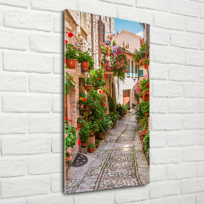 Wand-Bild Kunstdruck aus Hart-Glas Hochformat 70x140 Italienische Straßen