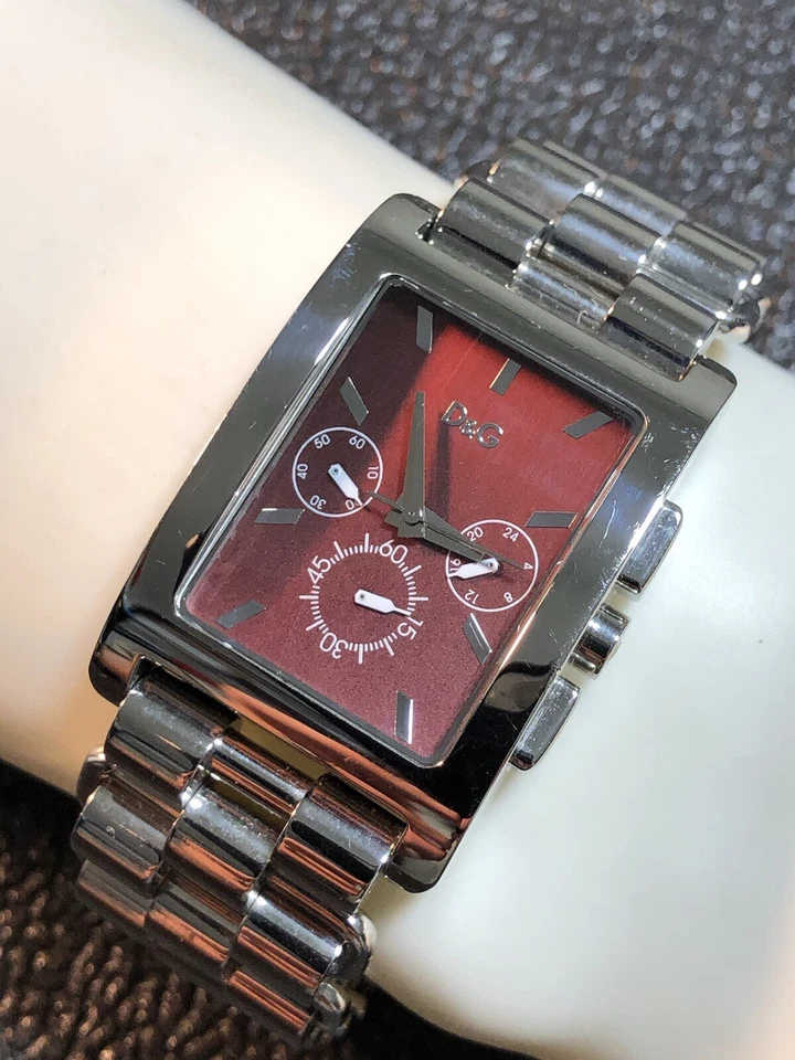 Dolce & Gabbana Time Men’s Chronograph Watch Stainless Rectangle Tank New Bat - Image 2 of 4