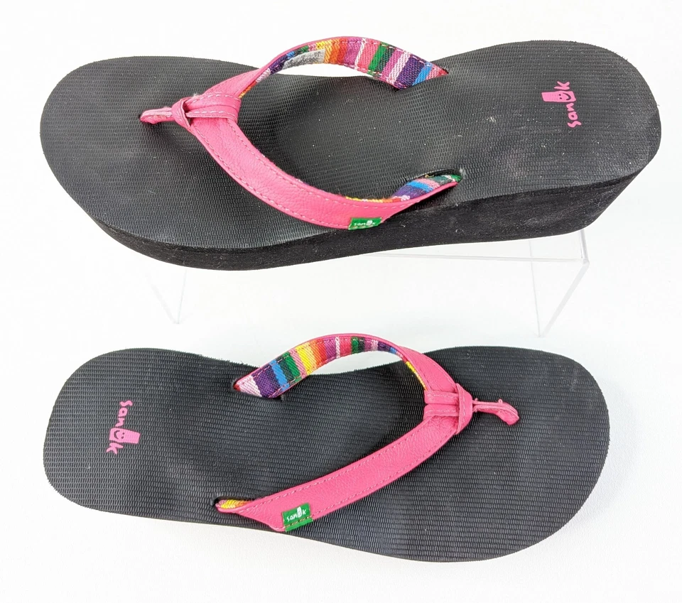 Sanuk Springwater PINK Platform Wedge Flip Flop Sandals - Women's Size 10 - EUC - Image 2 of 4