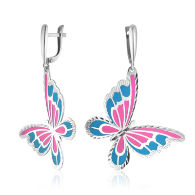 Earrings Silver Earrings Women Earrings Silver 925 Silver w Enamel Brand Jewellery