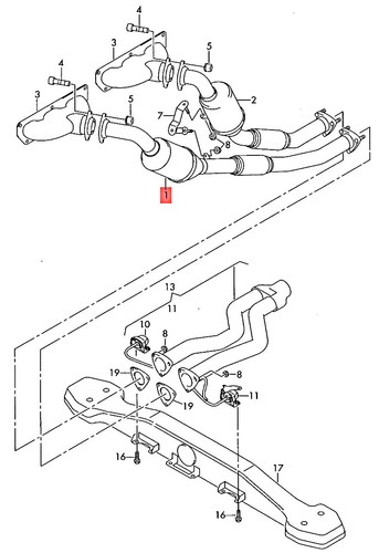 Genuine VW Touareg 7L6 7LA 2003-2010 Exhaust Pipe left front 7L6254300AX - Picture 2 of 2