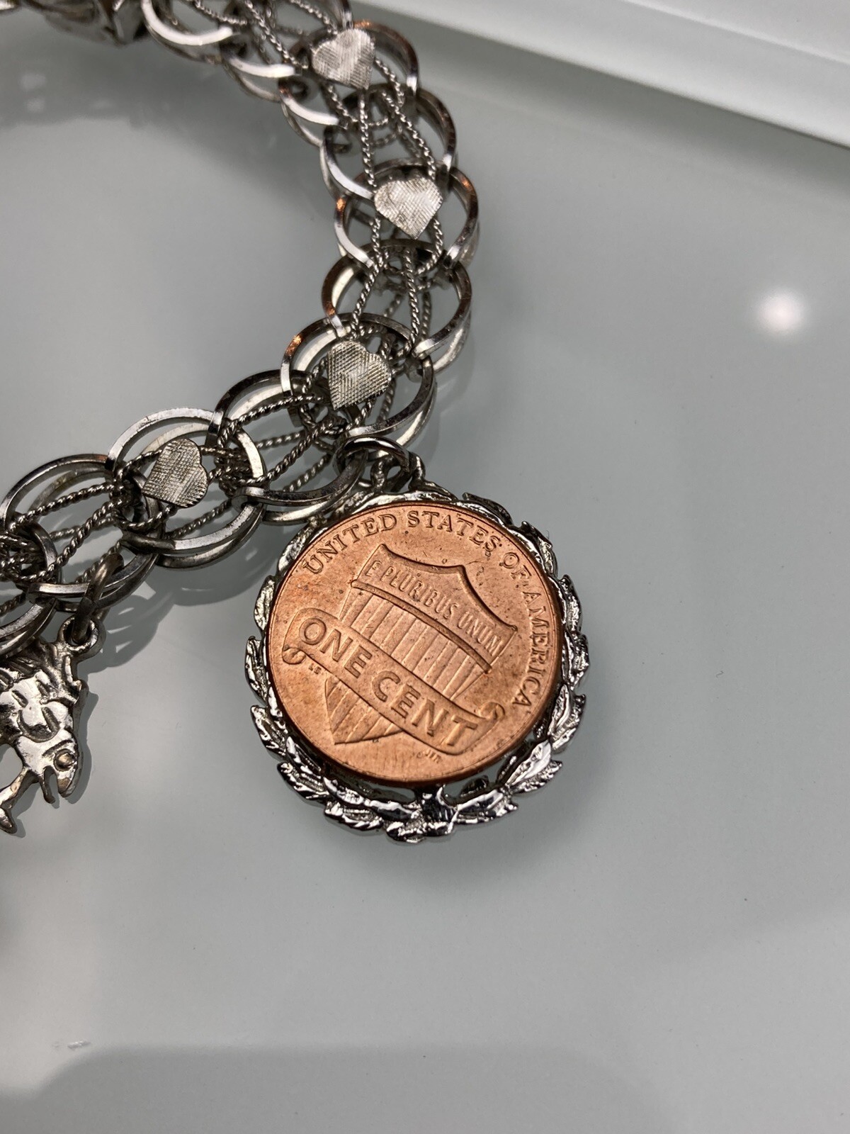 Sterling 925 Solid Silver Charm Chain Bracelet Go… - image 10