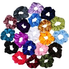 Set of 20 Velvet Scrunchies - Perfect Hair Ties For All Occasion - Multicolor