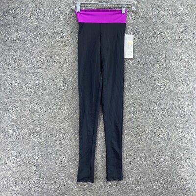 New Anika Activewear Leggings Women S Black Mid Rise Capri Pull On Nylon