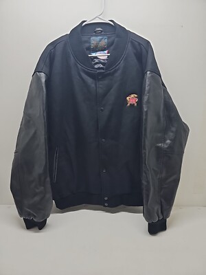 DUNBROOKE Wool Leather Varsity Jacket Michigan University NCAA SIZE XL  (45)(O)