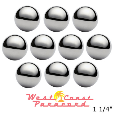 1 1/4'' Chrome Steel Bearing Balls for Paracord Project (10 Pack)